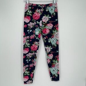 The Ritz Women's Navy Blue Floral Print Leggings Size Large